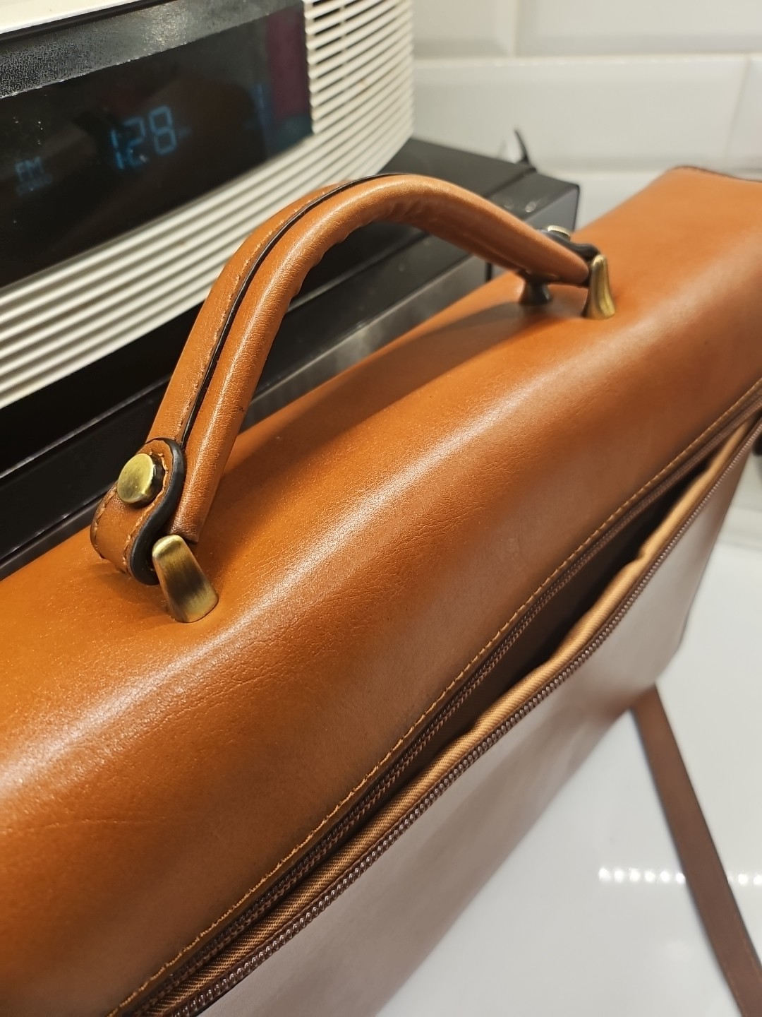 Banuce Vintage Genuine Italy Learher Briefcase
