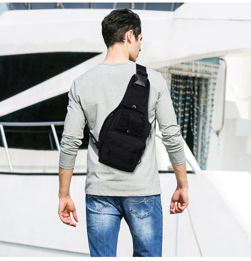 Tactical MOLLE Sling Bag 1000D Nylon EDC Chest Pack 3-Way Carry Hiking 5 Colors