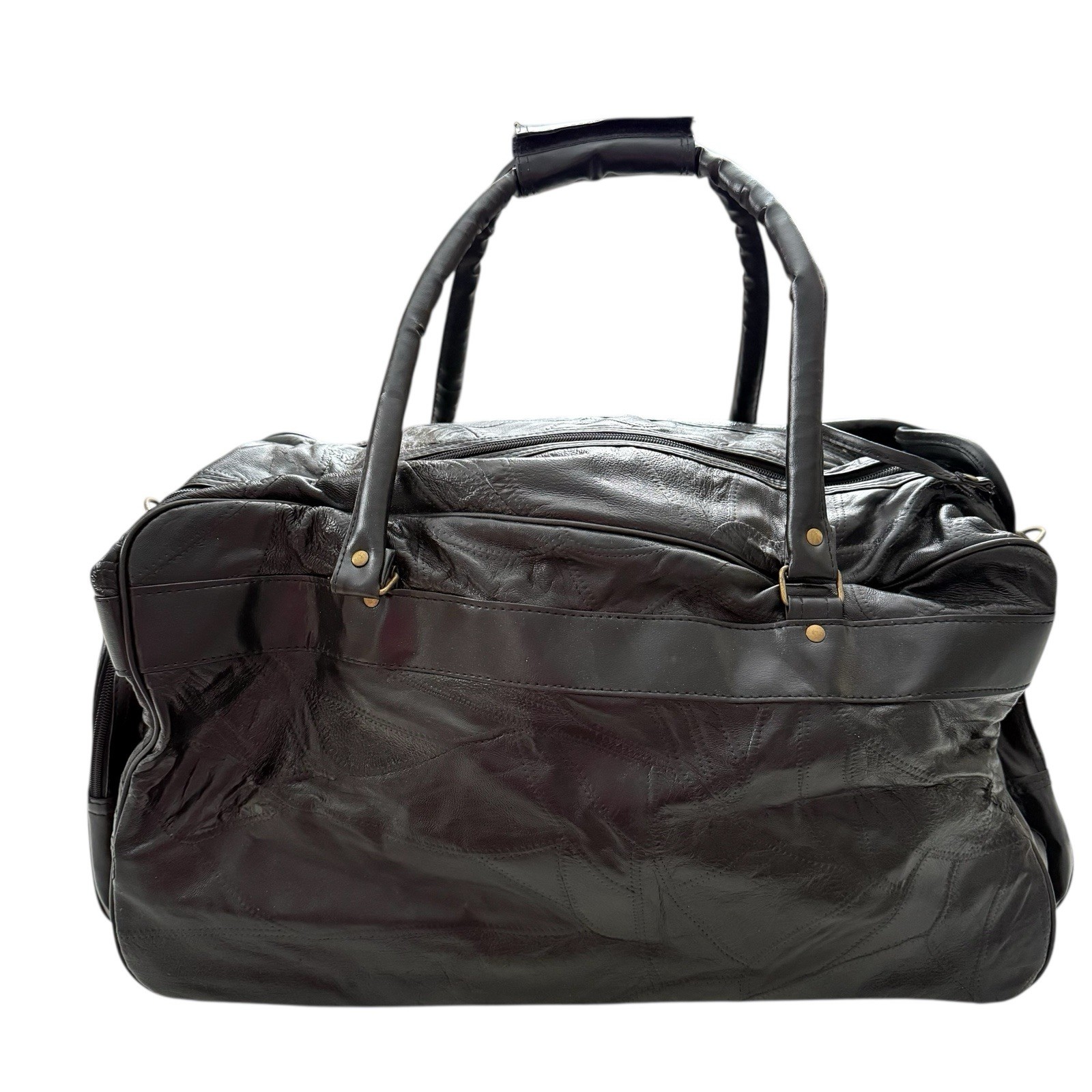 VTG NWT Maxam Genuine Lambskin Leather with Simulated Leather Trim Travel Bag