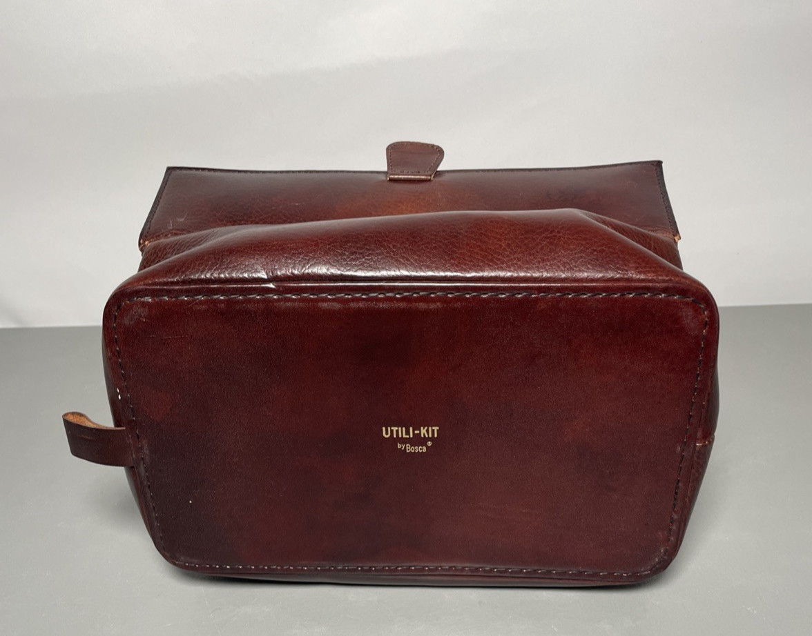 Vintage Bosca UtiliKit Bag Leather Toiletry Travel Kit 10”
