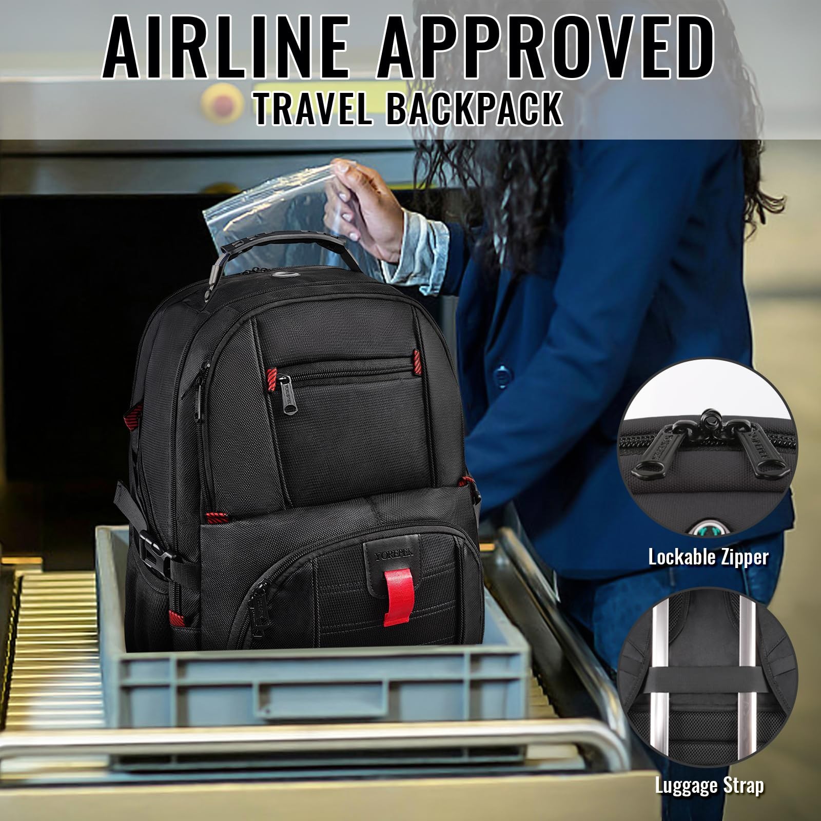 Large Laptop Backpack for Men, Heavy Duty Travel Backpack Carry On Flight App…