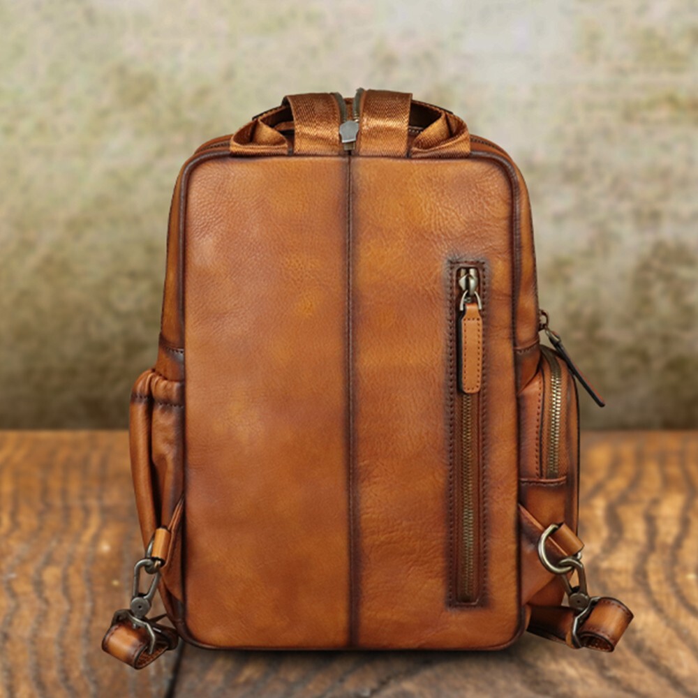 Genuine Leather Large Sling Bag for Men Women Crossbody Bag Sling Backpack Purse