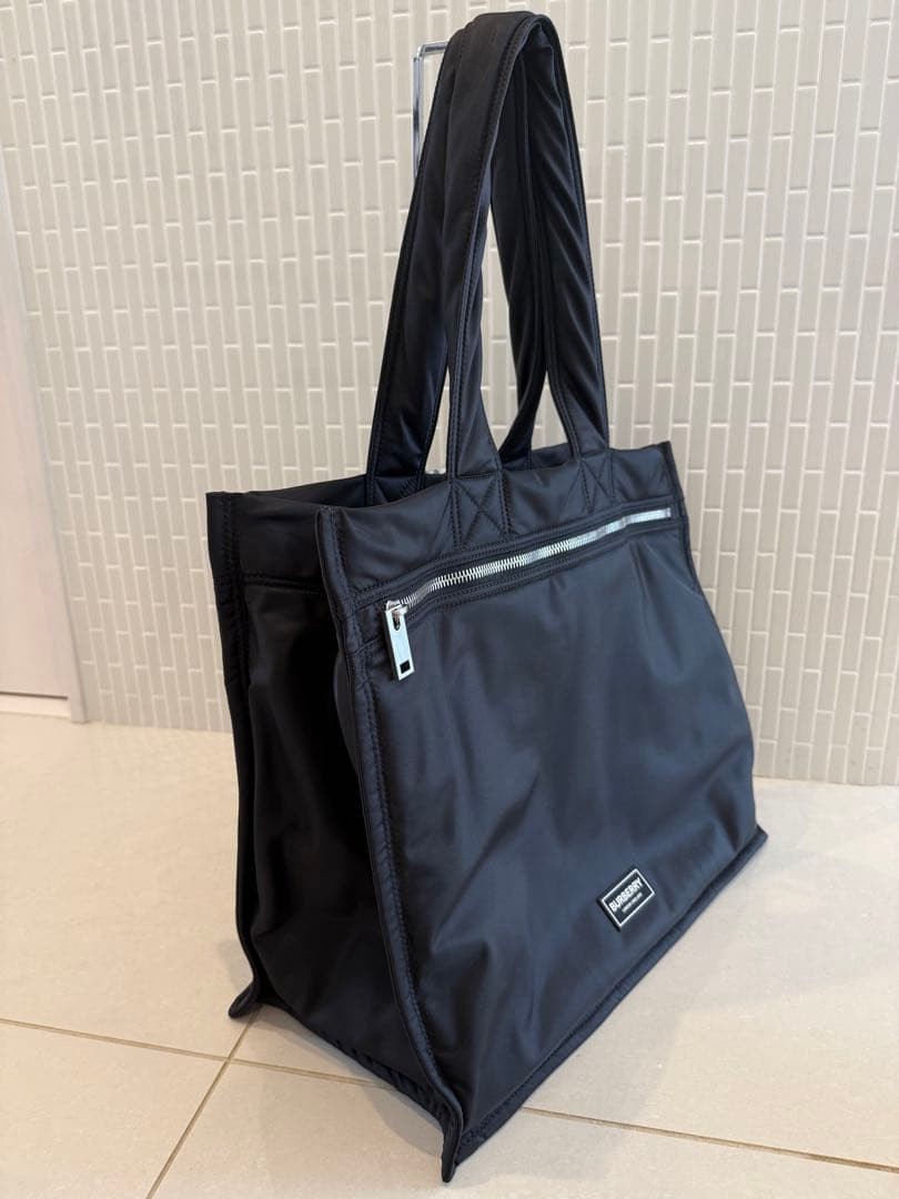 Authentic Vintage BURBERRY Black Nylon Tote Bag 40x48x23cm Spacious, Light Wear