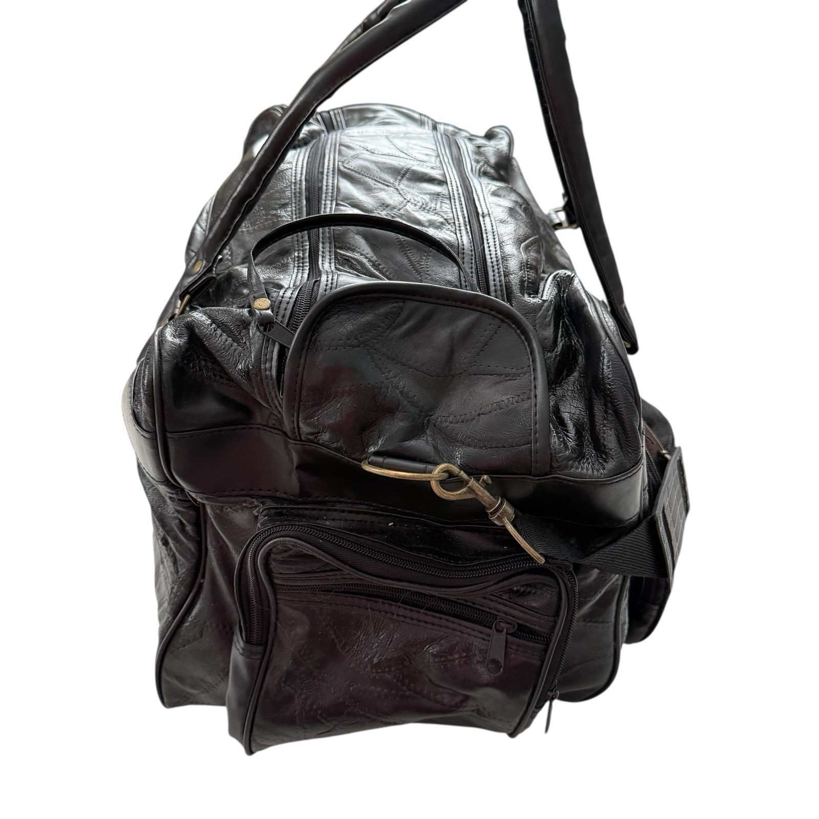 VTG NWT Maxam Genuine Lambskin Leather with Simulated Leather Trim Travel Bag