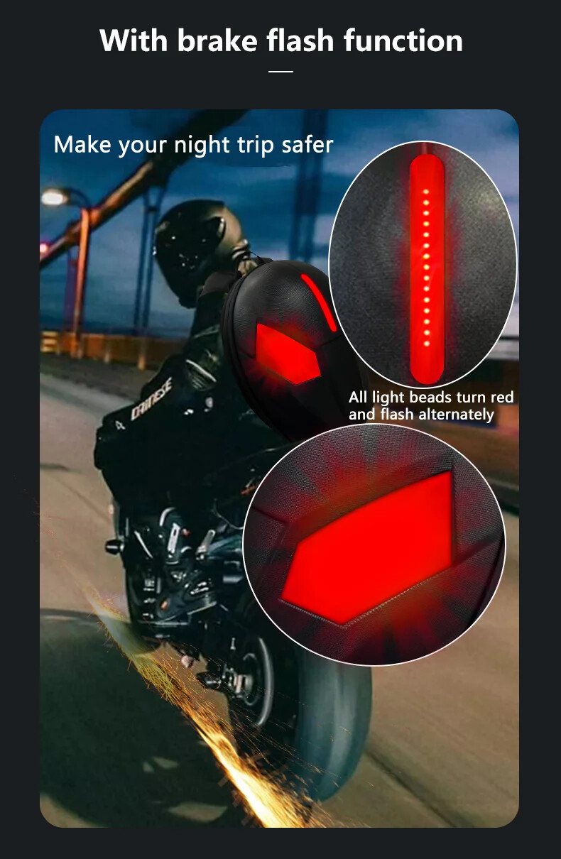 Cycling LED Motorcycle Backpack, Hard Shell Waterproof Helmet Bag
