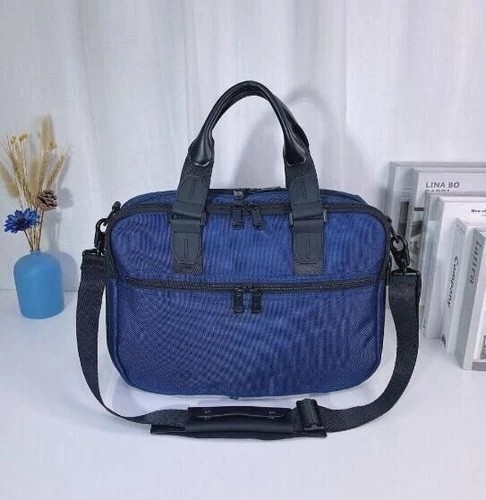 NEW TUMI Alpha Bravo Slim Commuter Briefcase Navy Ballistic Nylon Business