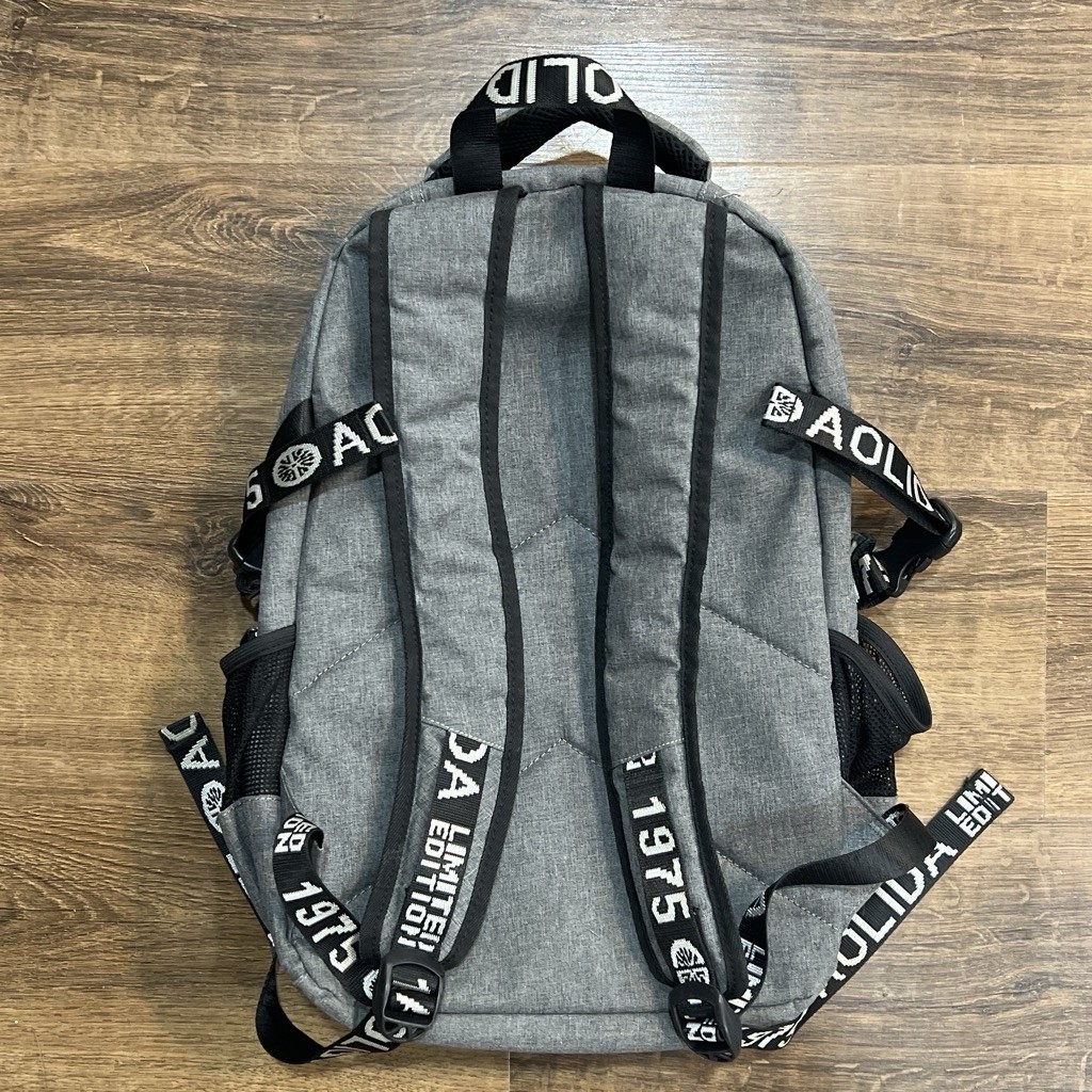 Gray/Black Backpack Travel Casual Zip Buckle Snap Closures with Inner Pockets