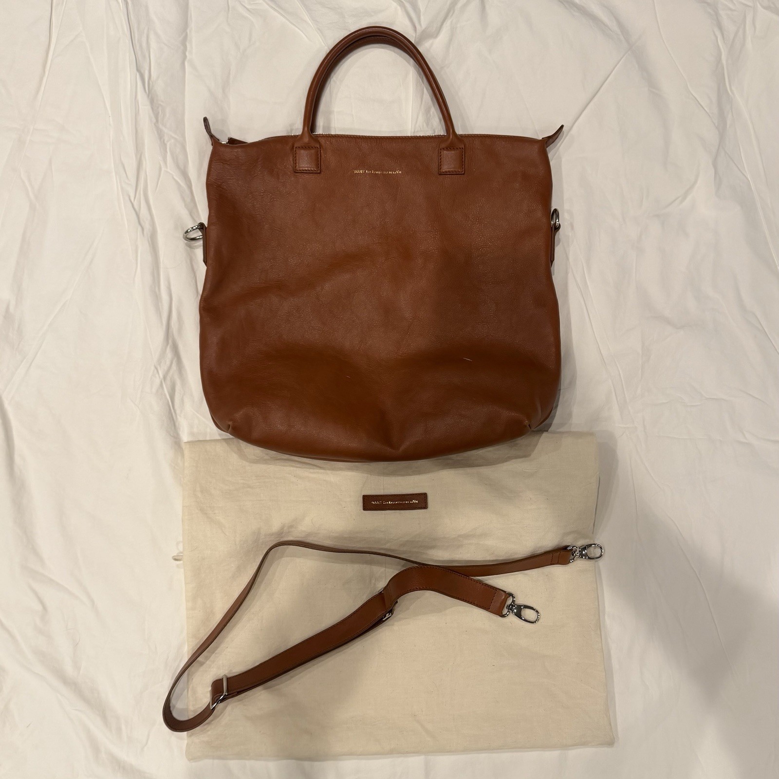 WANT Les Essentiels de la Vie O’Hare Tote Tan Leather Shoulder Bag