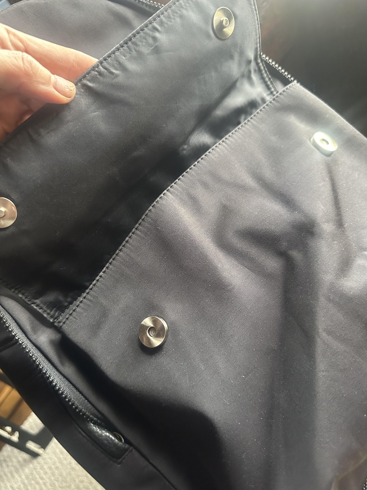 Calvin Klein Backpack Unisex Black Faux Leather Nylon Travel Laptop Bag
