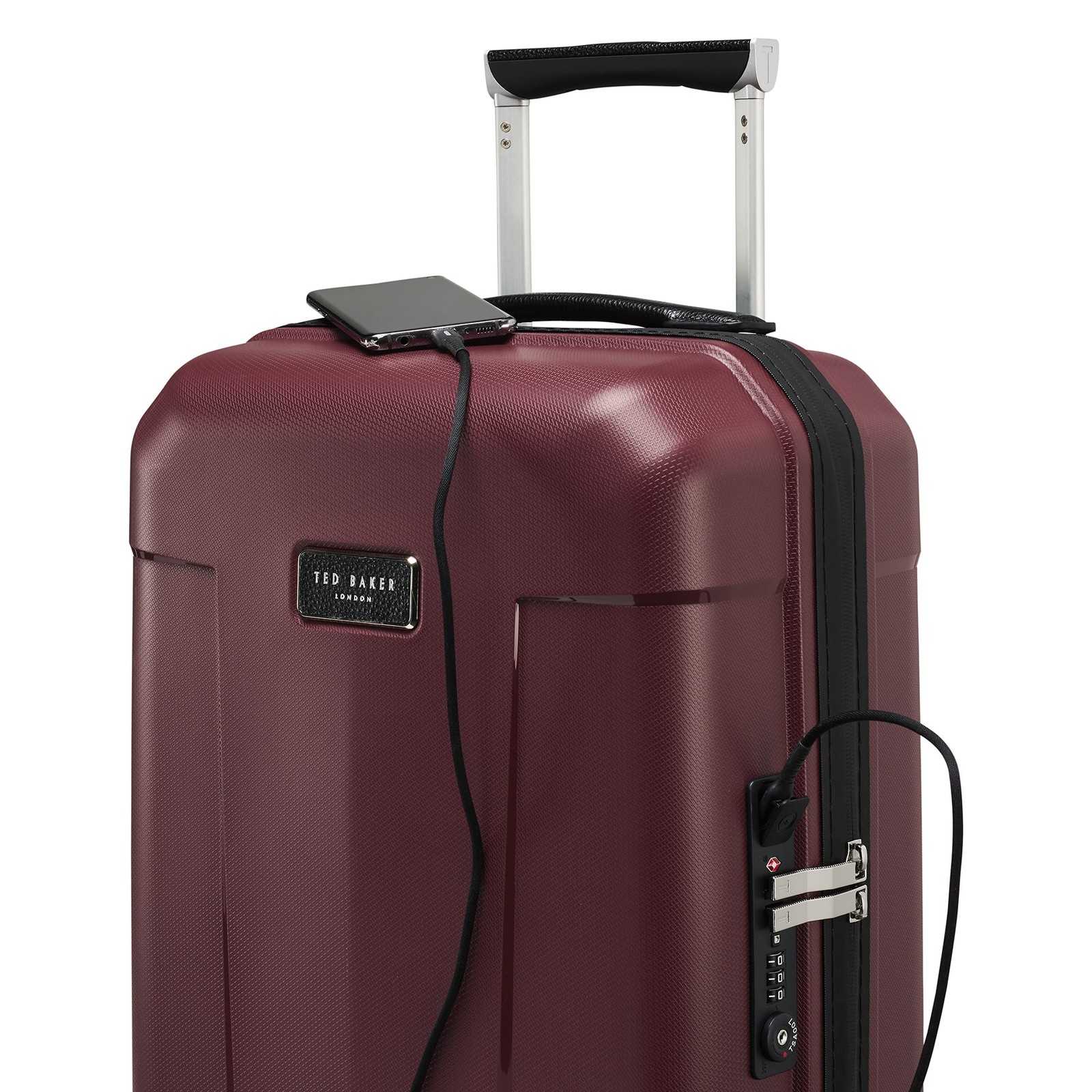 Ted Baker Flying Colours Hardside Trolley 4 Wheel Spinner, 20 Inch Carry On U1