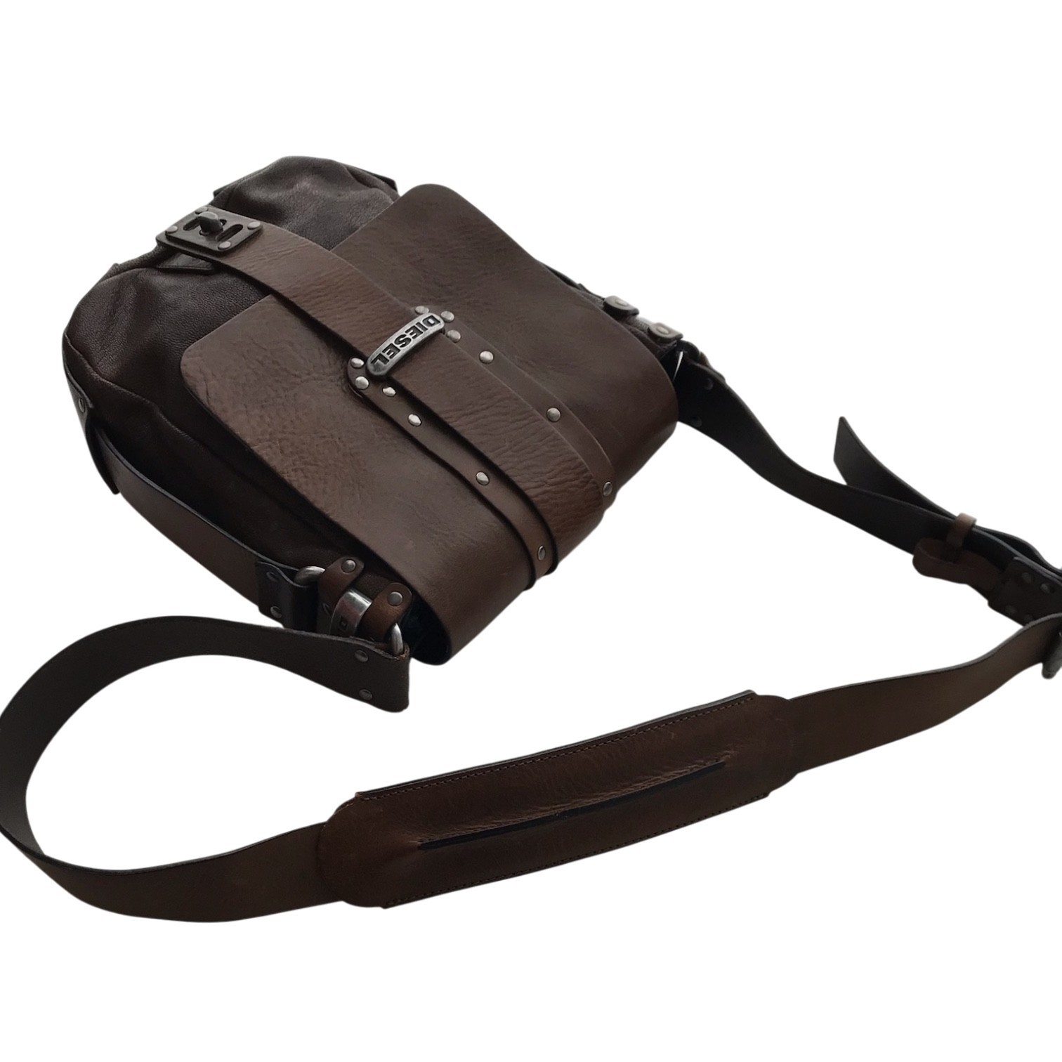 DIESEL Vintage All Leather Bag Medieval Studded Industrial Rivets Steampunk 00s