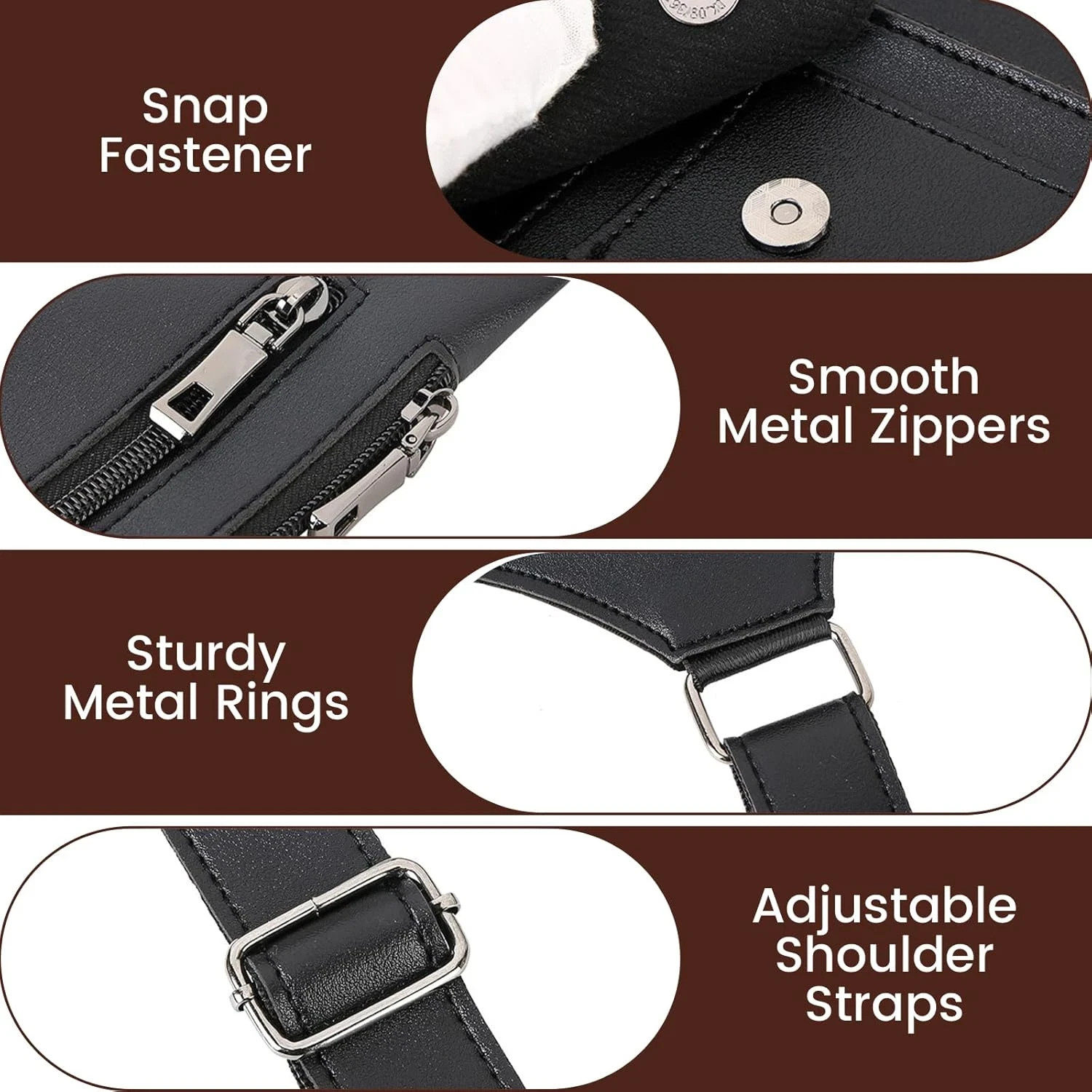 Men Double Shoulder Underarm Bag Anti Theft Holster PU Leather Travel Chest Bag