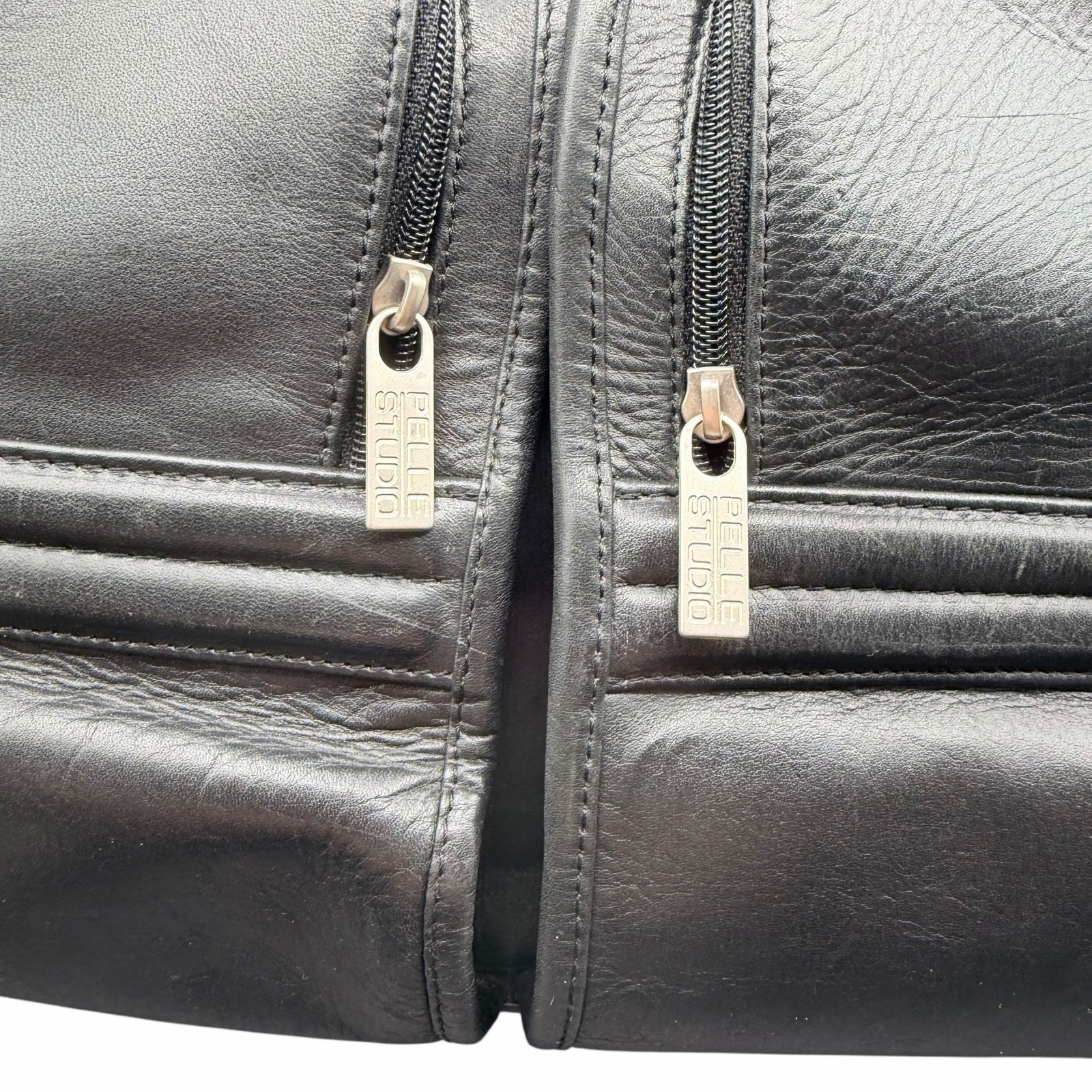 Wilsons Leather Pelle Studio Black Laptop Briefcase Bag