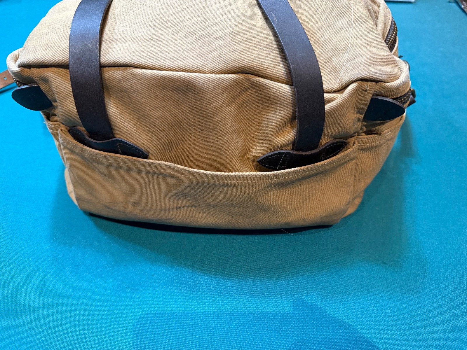 Filson Large Compartment Bag #265 Used Dark Tan Very Rare USA Made in the USA
