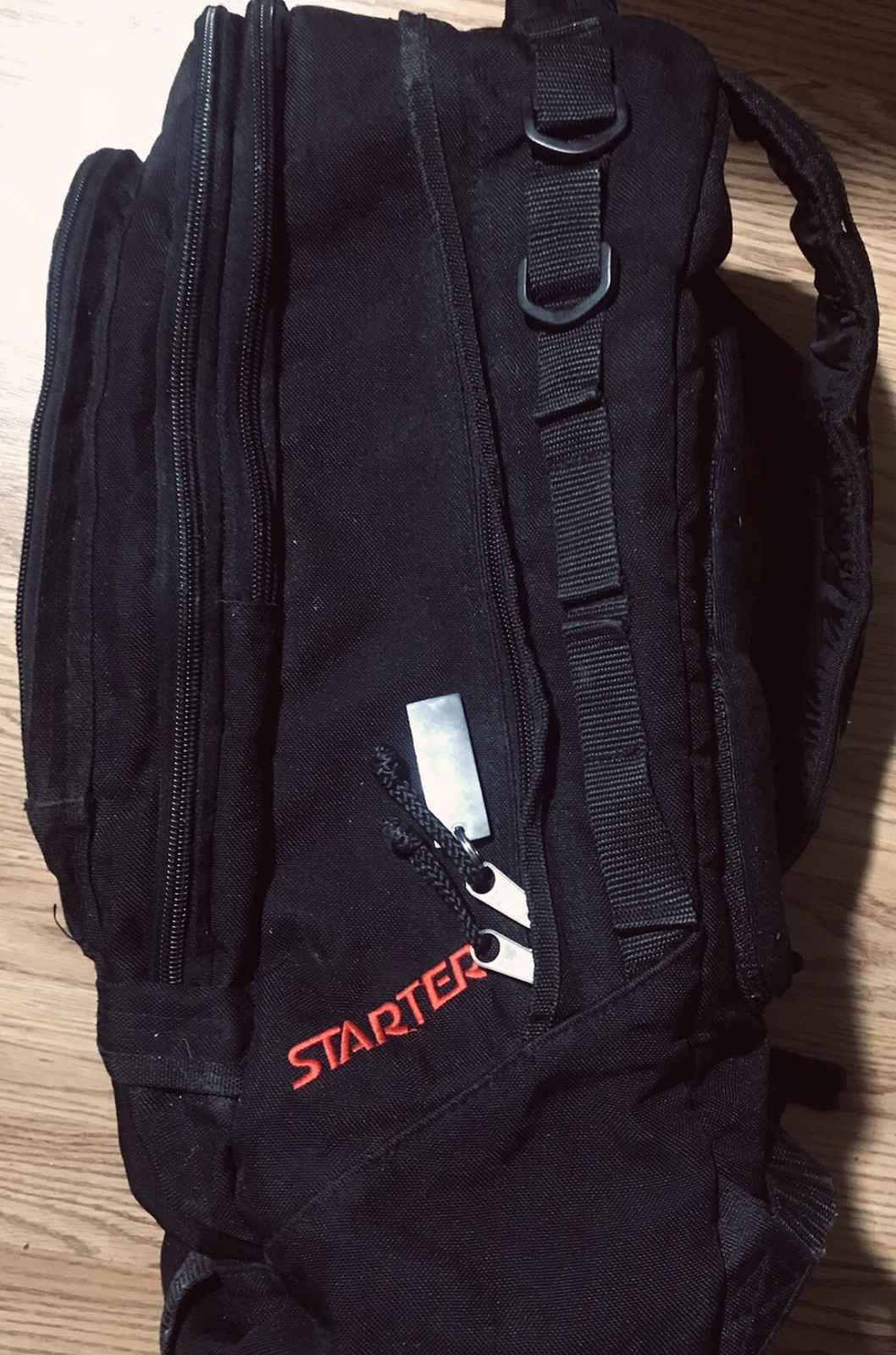 Vintage 90’s STARTER Black & Red Backpack Day Sack L Divided Padded Straps
