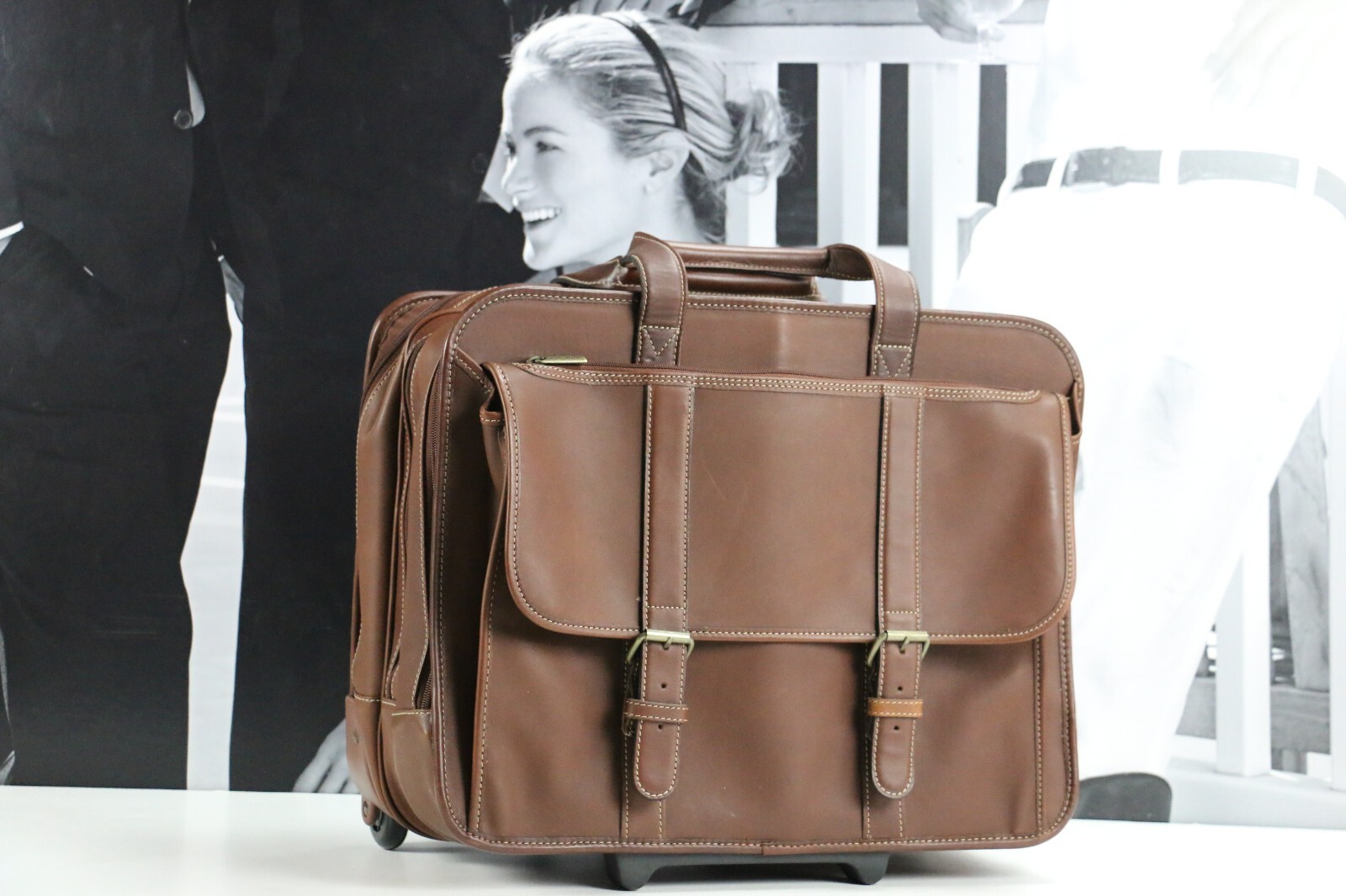 Vintage Leather KORCHMAR Professional Business Travel Briefcase Carry-On Mens