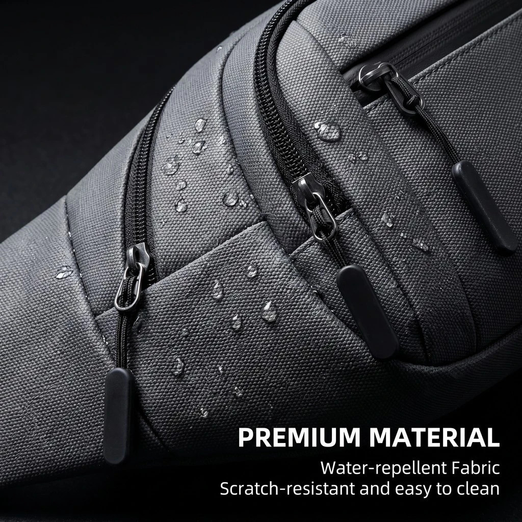Stylish Men’s Multi-Pocket Fanny Pack Waterproof Crossbody Bag for Travel Sports