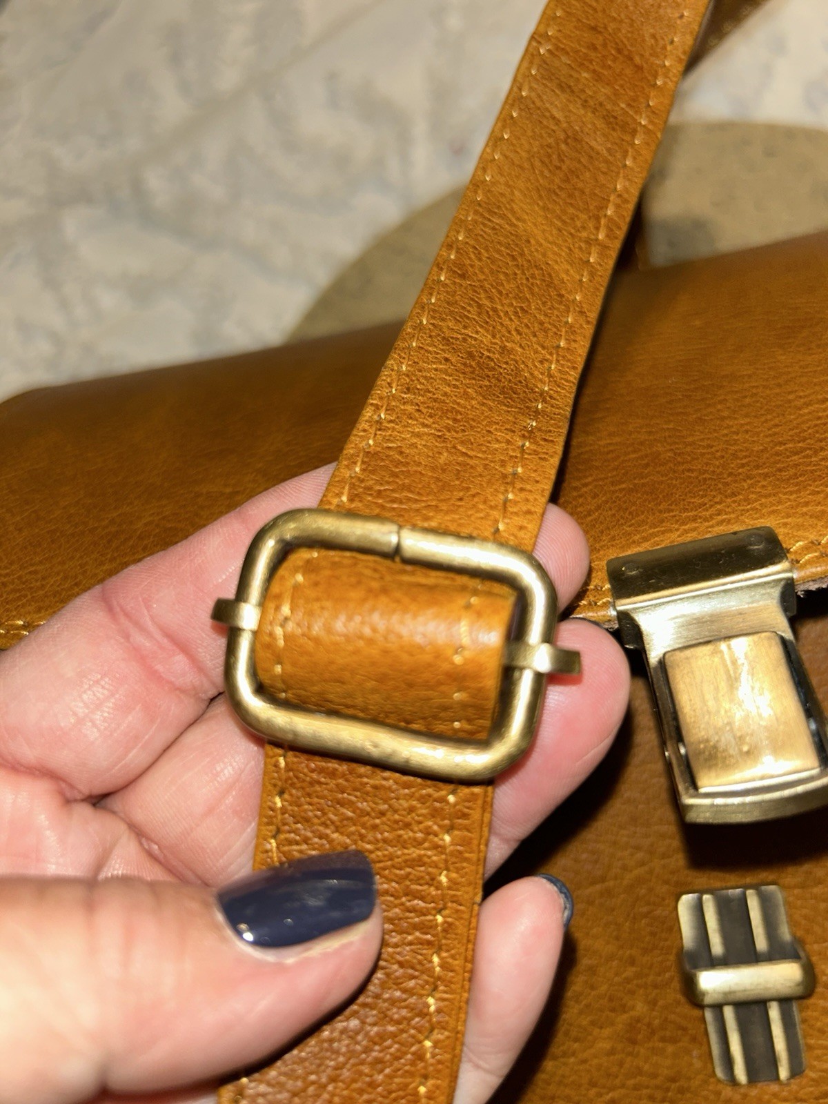 Vtg. 70’s Leather Camel Brown Bag Purse Shoulder/crossbody Made In USA