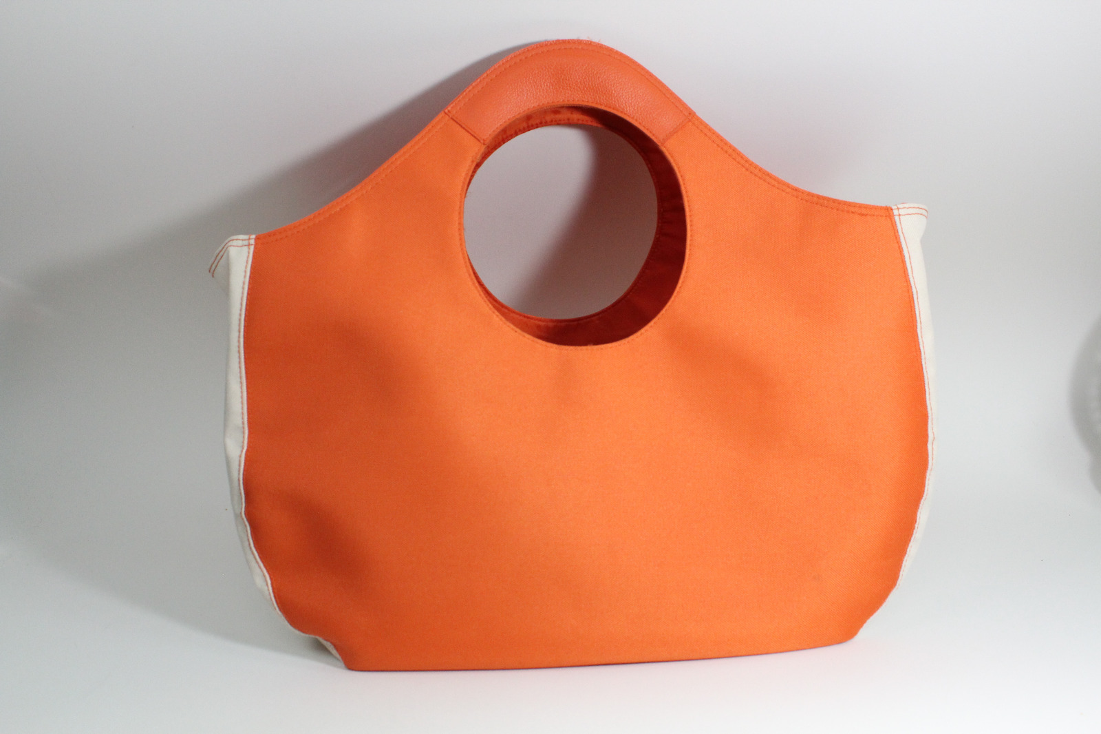 Estee Lauder Large Heavy Synthetic Canvas Bag Tote Shopper Orange & White