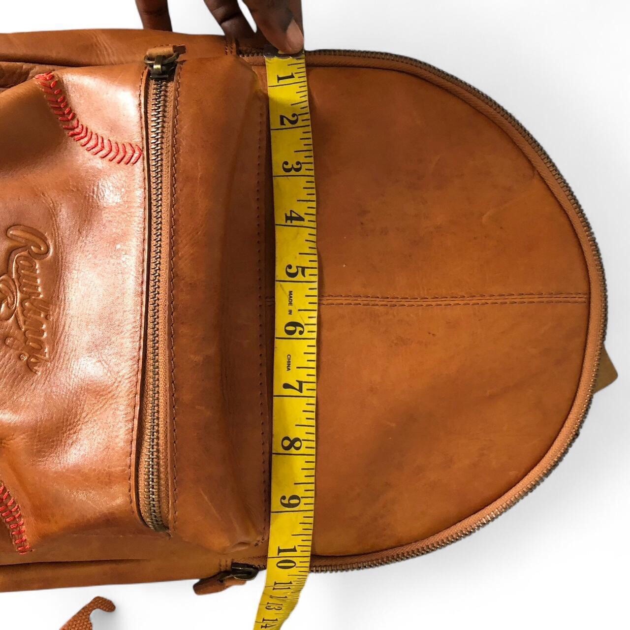 RARE Rawlings Red Label Genuine Leather Backpack Brown Red Stitch Rugged NEW