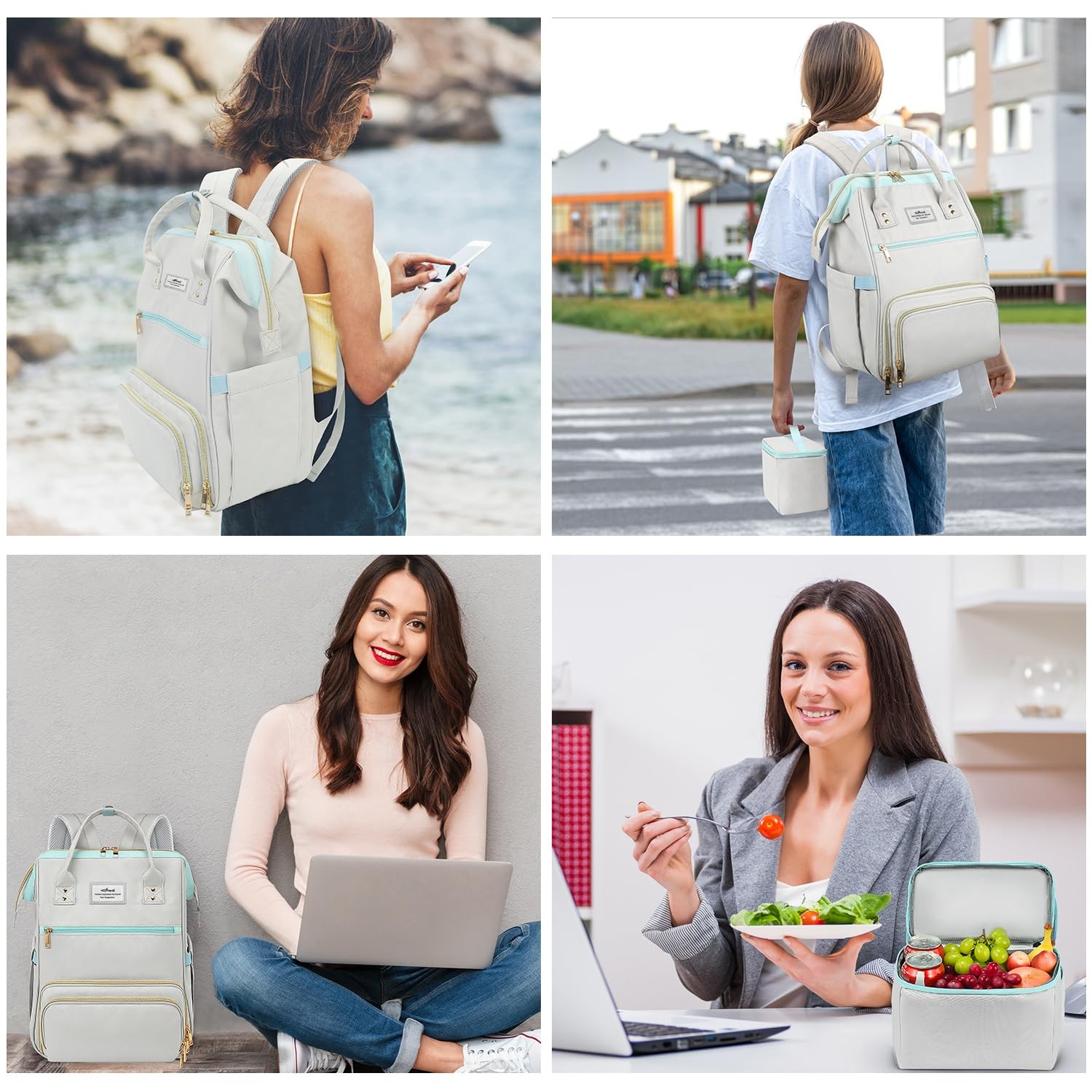 Lunch Backpack, 15.6 Inch Laptop Backpack, Stylish Nurse Teacher Work Bag wit…