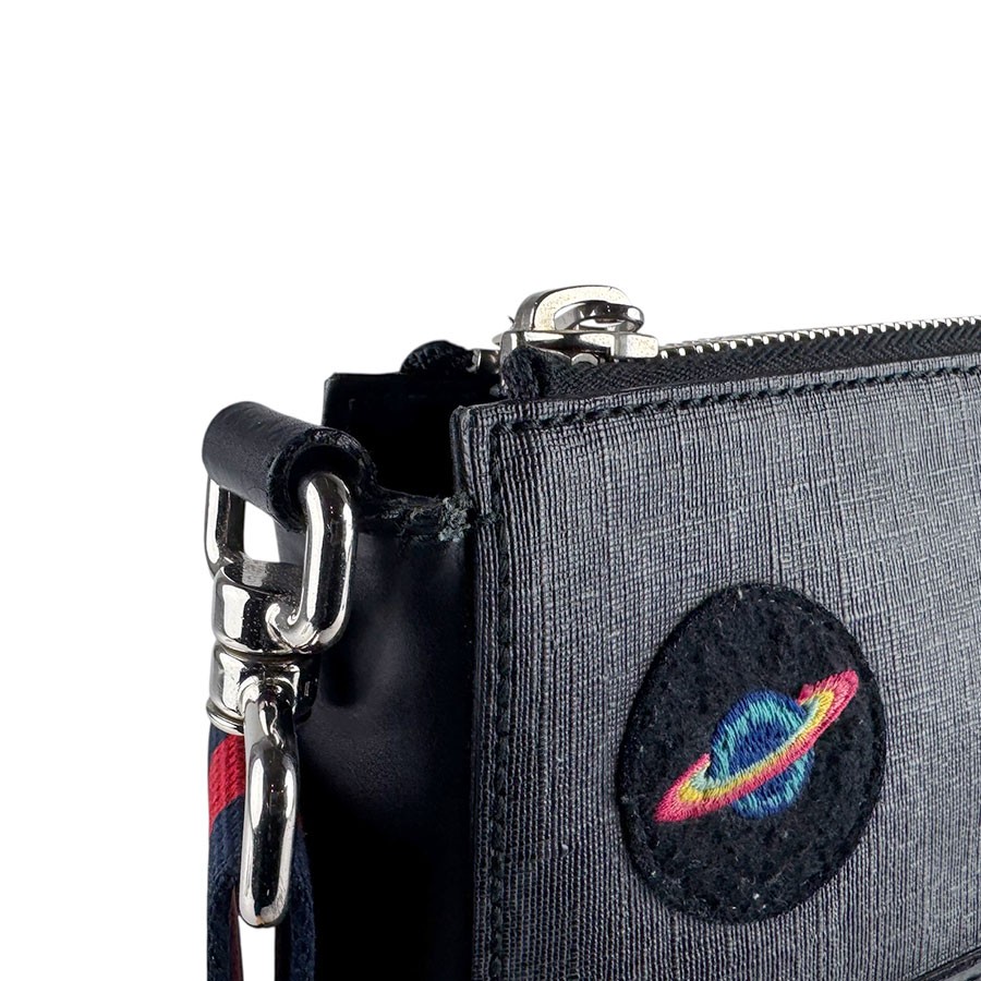 Auth GUCCI GG Supreme Crossbody Shoulder Bag Black/Multicolor PVC – z8640