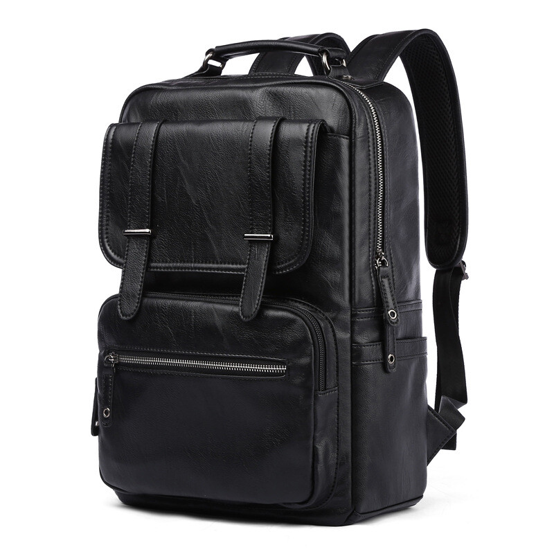 Waterproof Unisex Bag PU Leather Travel Backpack SchoolBag outdoor Men Mochila