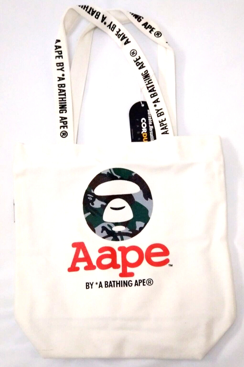 A BATHING APE Canvas White Tote Bag Magazine Supplement BAPE