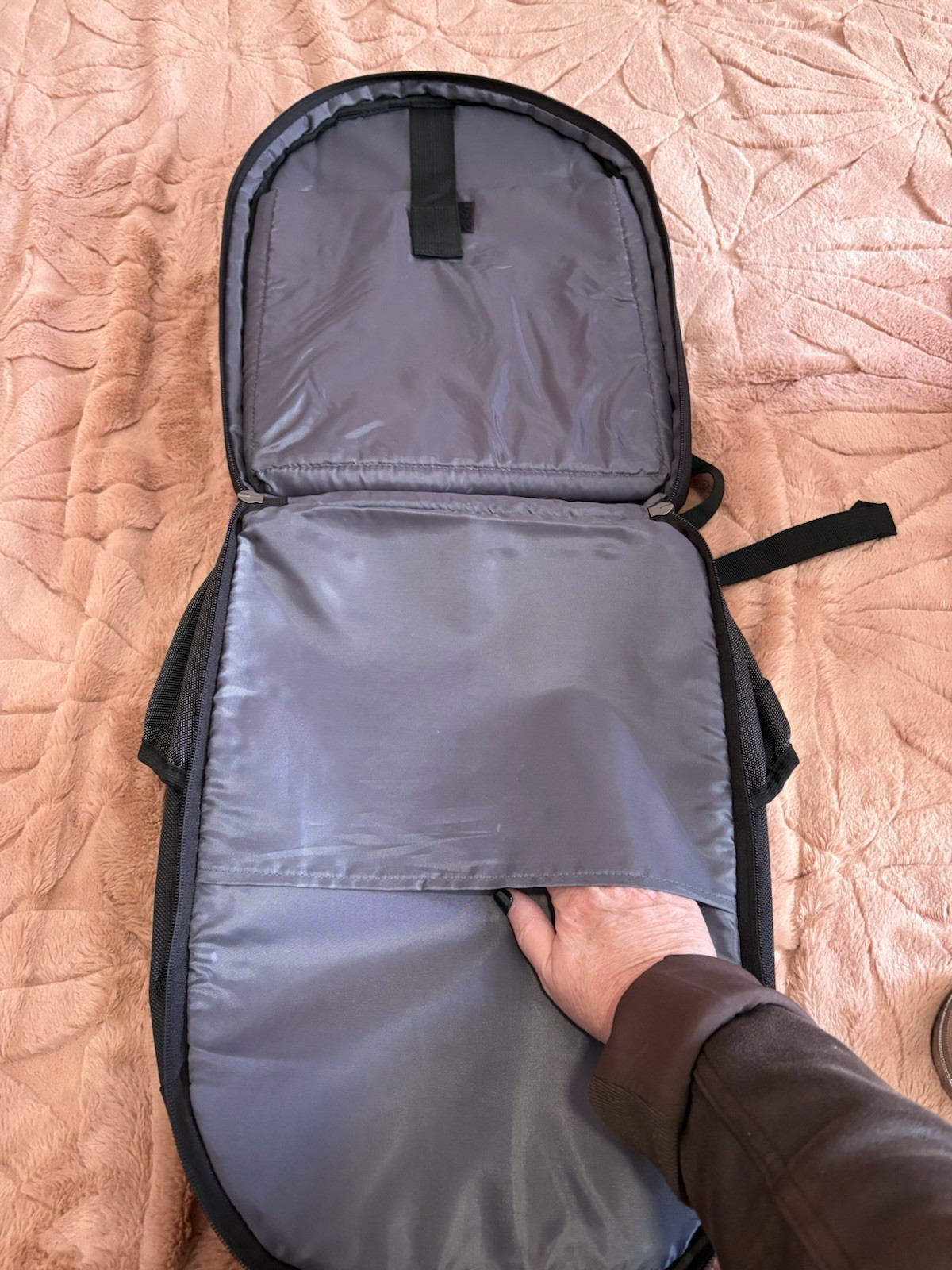 Port Authority Commuter Backpack In Black & Grey with Multiple Pockets