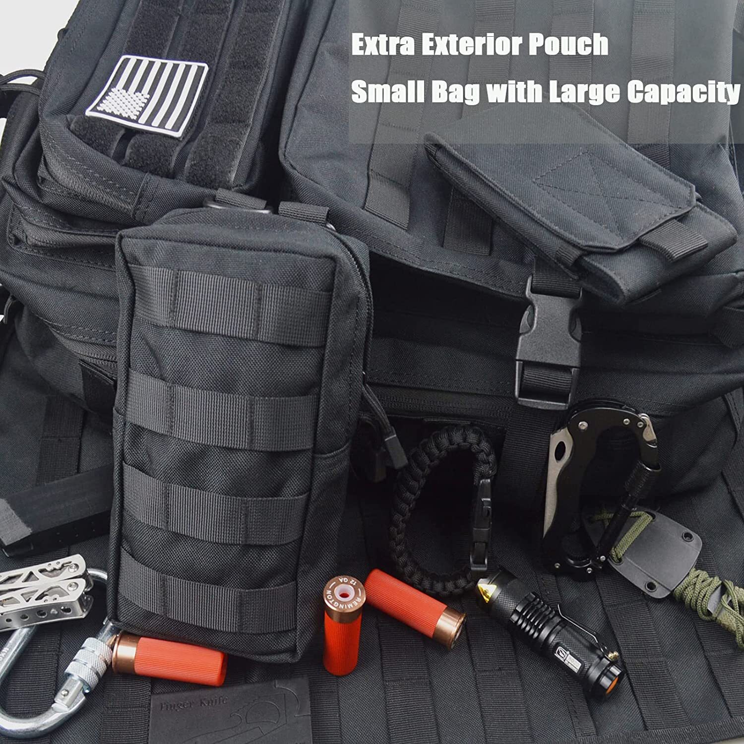 Tactical Molle Pouches Black Compact EDC Waist Bag Pack Gear Gadget Organizer US