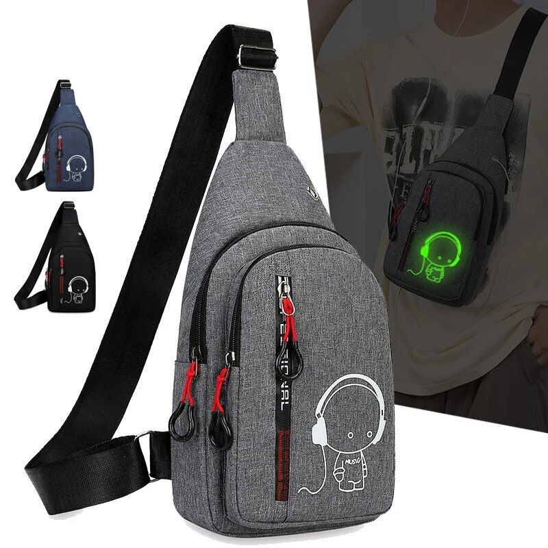 Men’s Chest Bag 2024 New Casual Fashion Shoulder Bag Male Hand Crossbody Bag