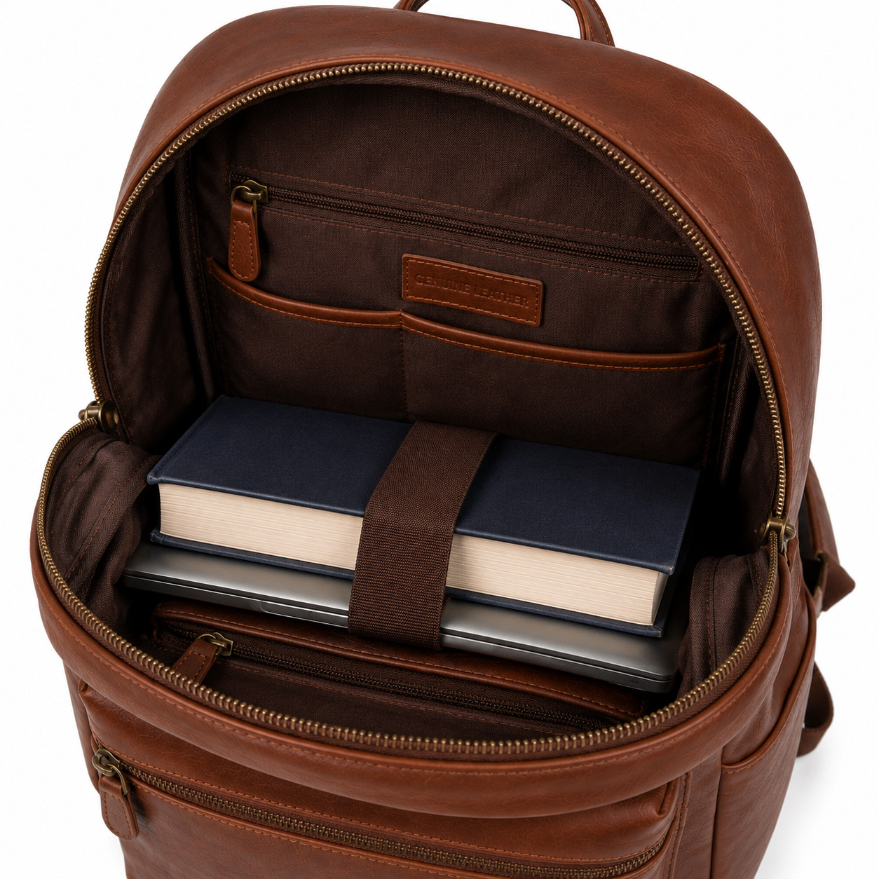 Genuine Leather Backpack Vintage Brown Laptop Travel School Business Unisex