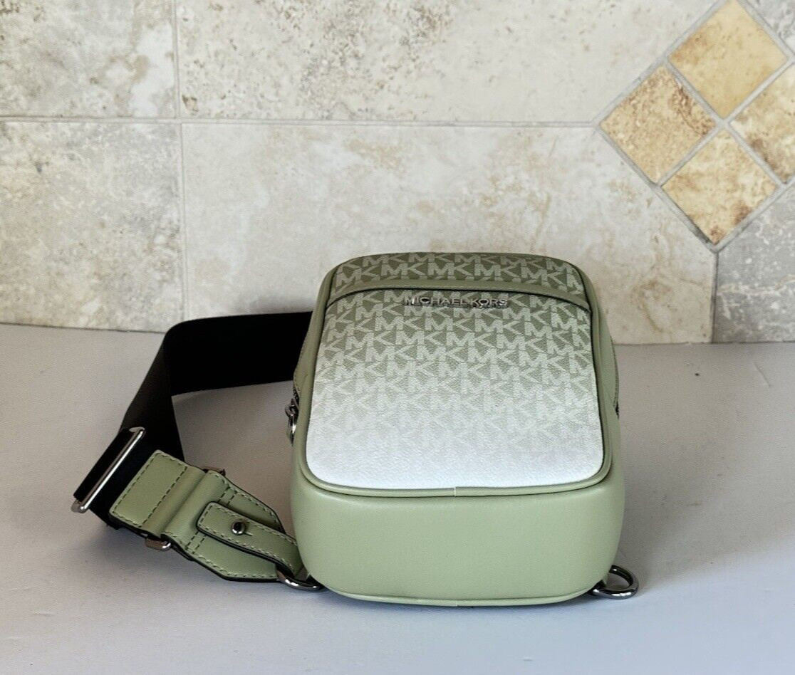 MICHAEL KORS UNISEX COOPER MEDIUM OMBRE SLING PACK CROSSBODY BAG MK LIGHT SAGE