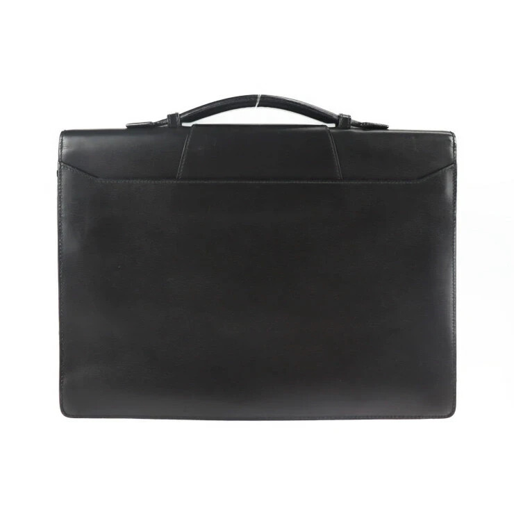 Cartier Must Line Briefcase Business Bag Leather Black 27x37x4cm pre-owned