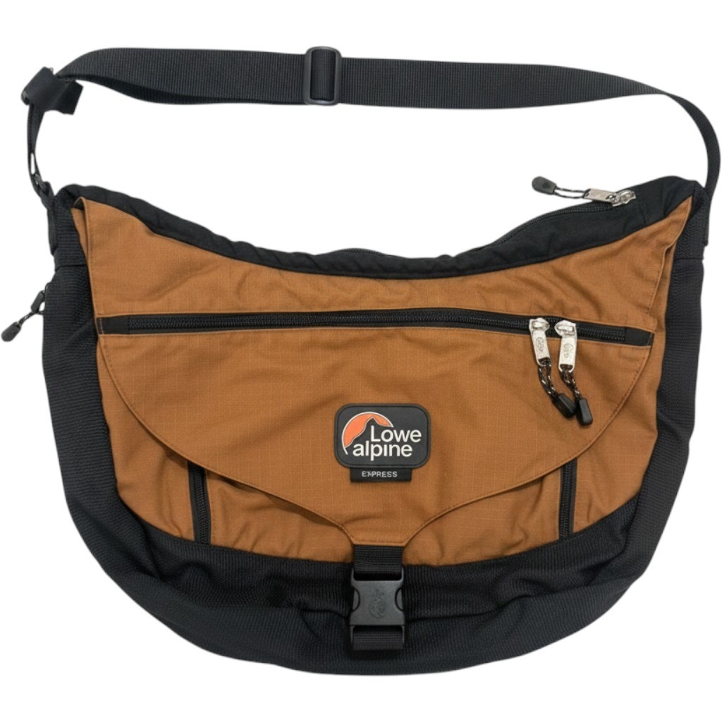 Lowe Alpine Express Messenger Bag Brown Black Large Crossbody Travel Hiking