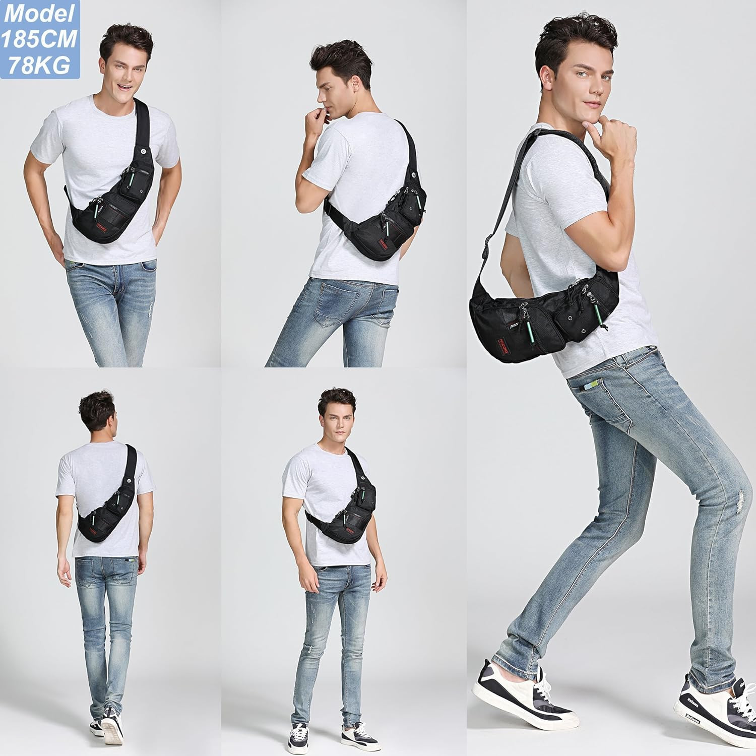 Sling Bag Chest Shoulder Backpack Crossbody Bags Casual Daypack for Men