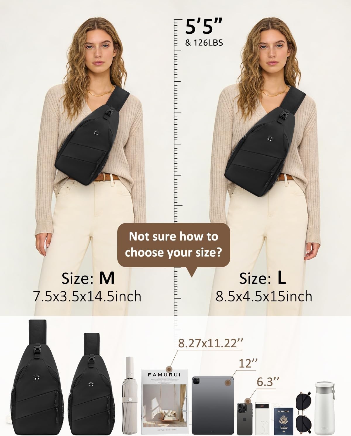 Crossbody Sling Bag Chest Pack Casual Shoulder Backpack Men Women