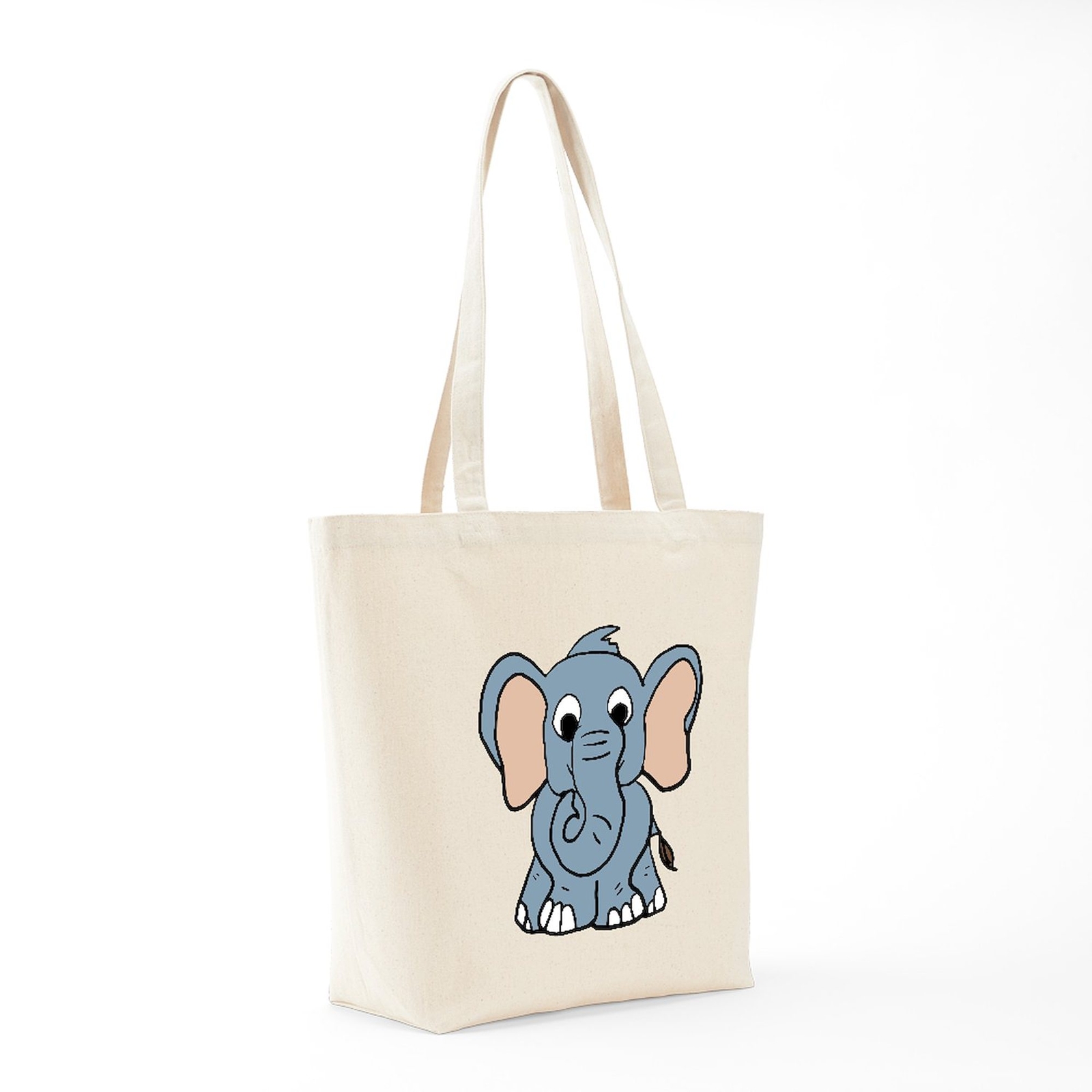 CafePress Cute Elephant Natural Canvas Tote Bag, Cloth Shopping Bag (326750798)
