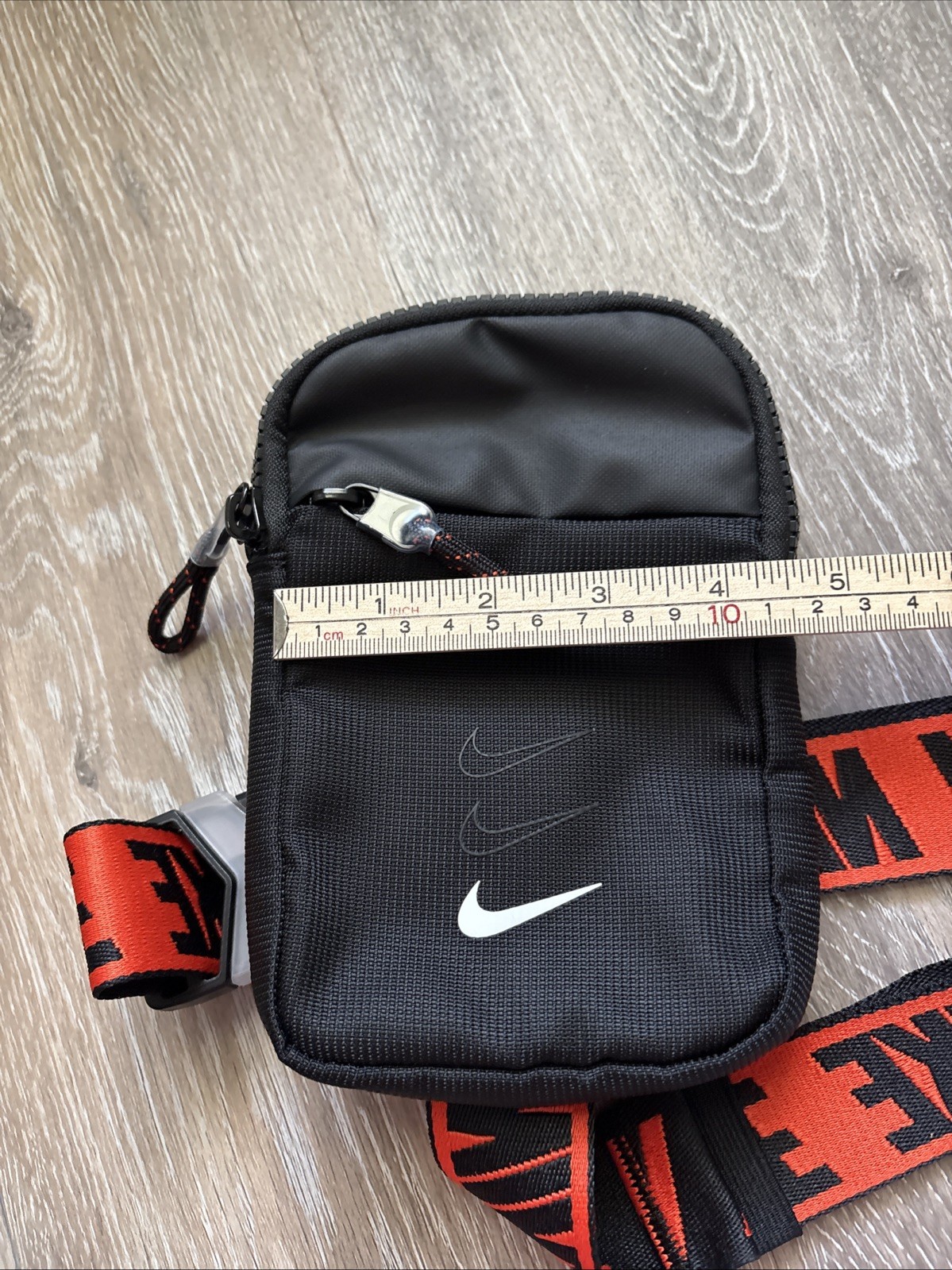 Nike Sportswear Essentials Hip Small Shoulder Chest Front Bag Black And Orange