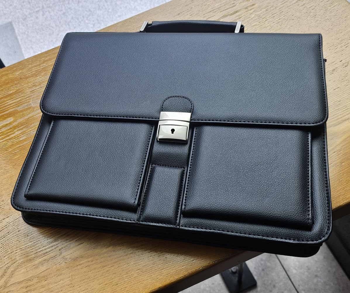 Mens Leather Briefcases Office Attorney Attache Case Ideal Gift Messenger Bag…