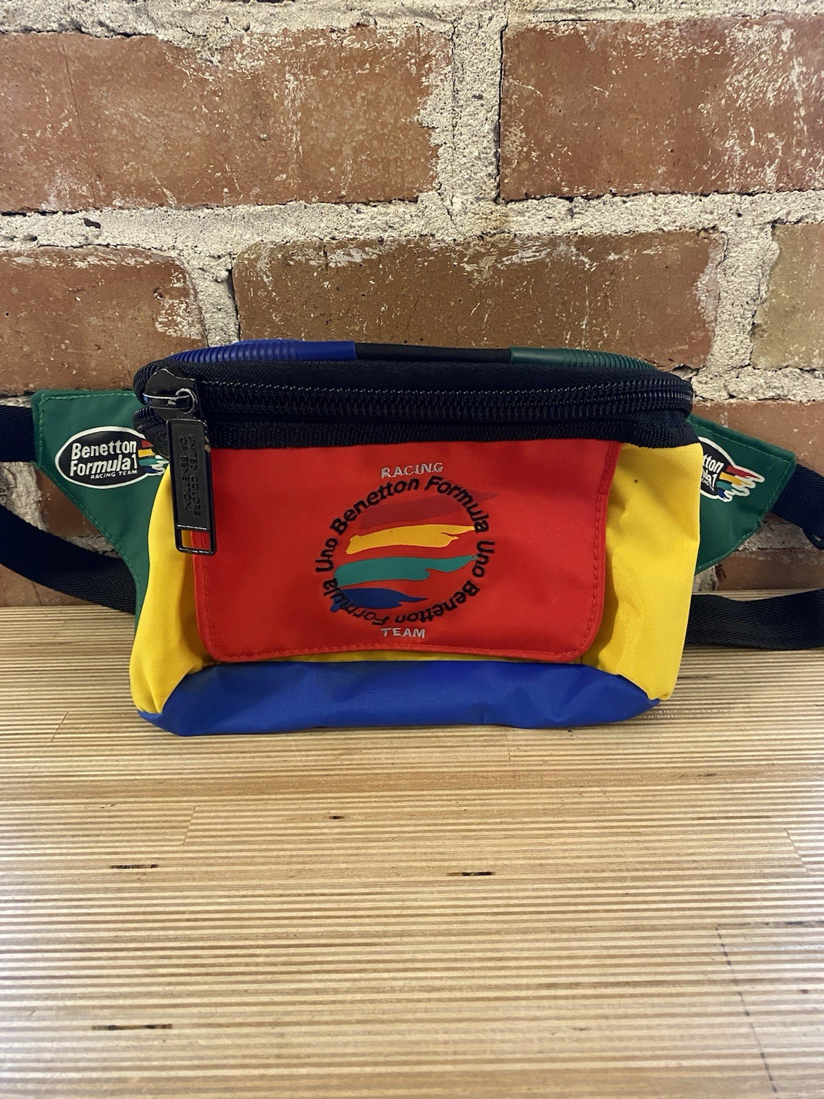 Vintage Benetton Formula 1 Waist Bag United Colors 90s F1 Retro Red Yellow Green