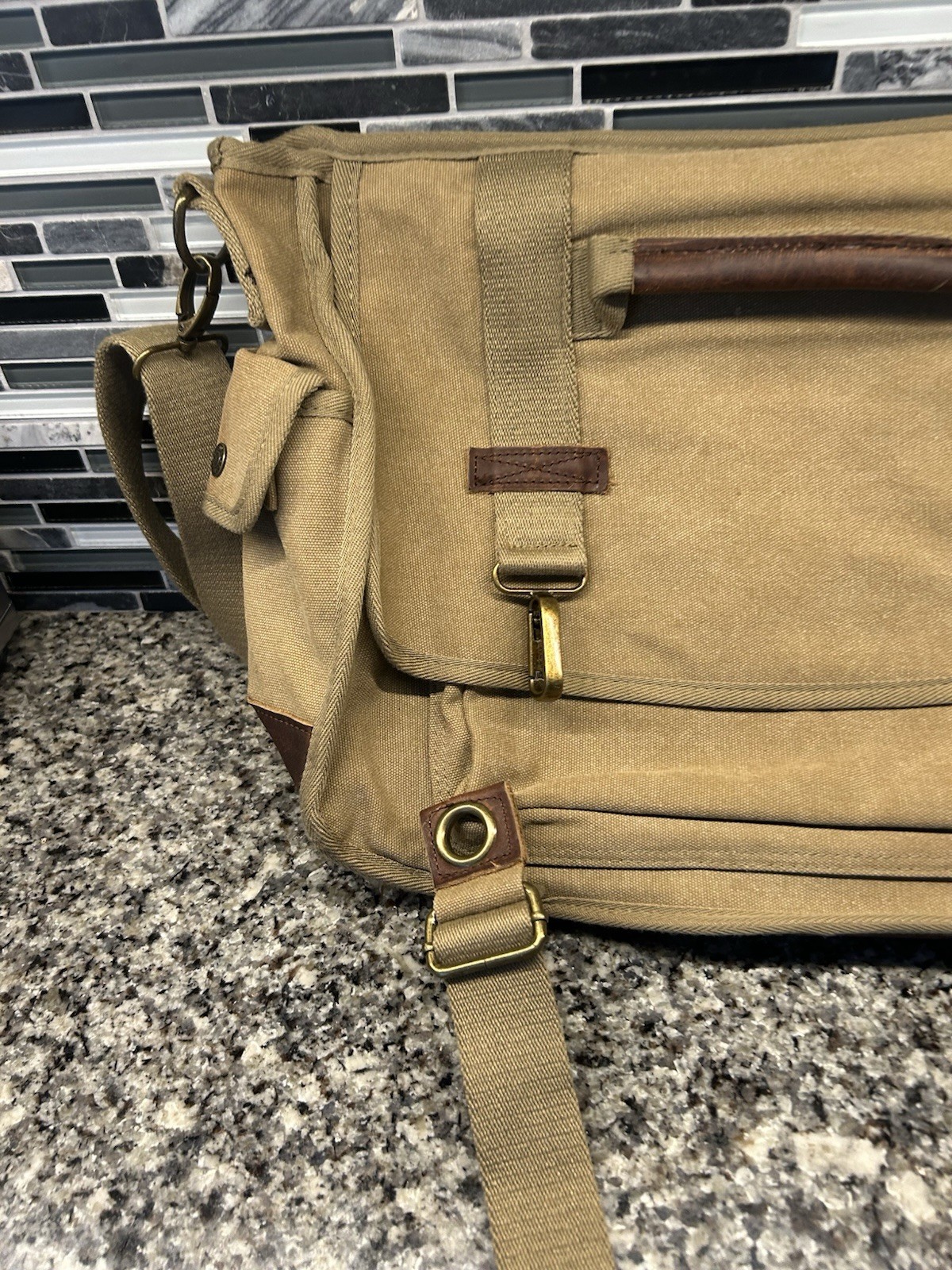 A. Kurtz Messenger BagLarge Khaki Tan Canvas Crossbody Field Standard Issue