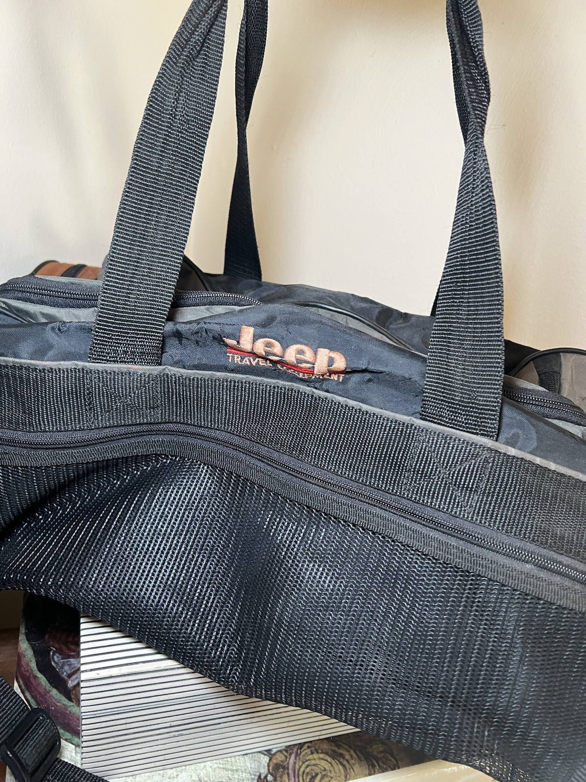 Jeep Travel Equipment Multicolor Duffel Bag Streetwear Gym Travel Vintage 90s