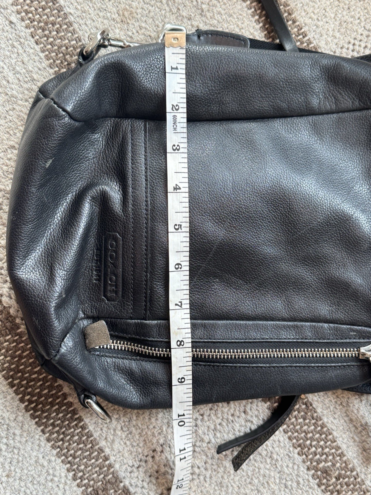 Coach Thompson Convertible Sling Bag Pack Black Smooth Calf Leather Men’s