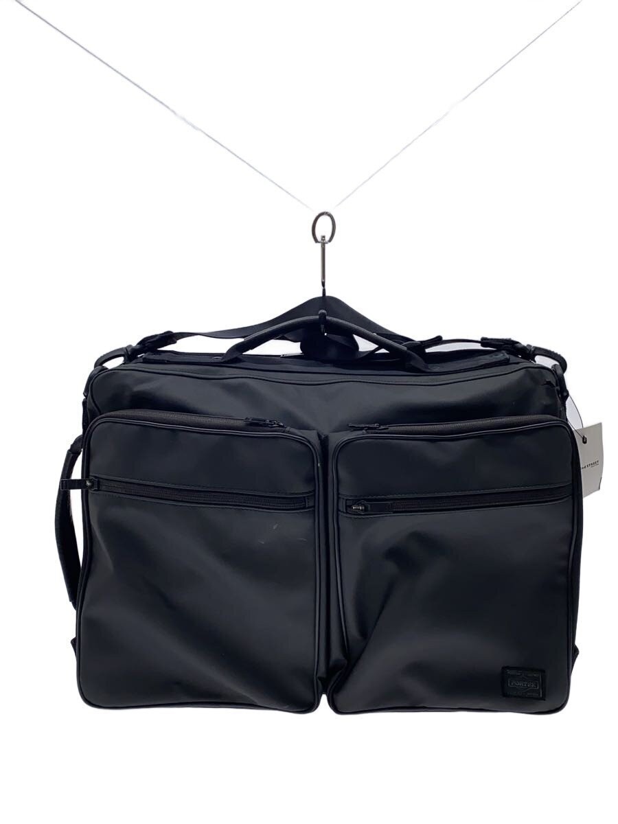 Authentic PORTER Black Leather Briefcase 12cm x 30.5cm x 42.5cm Unisex Office Ba