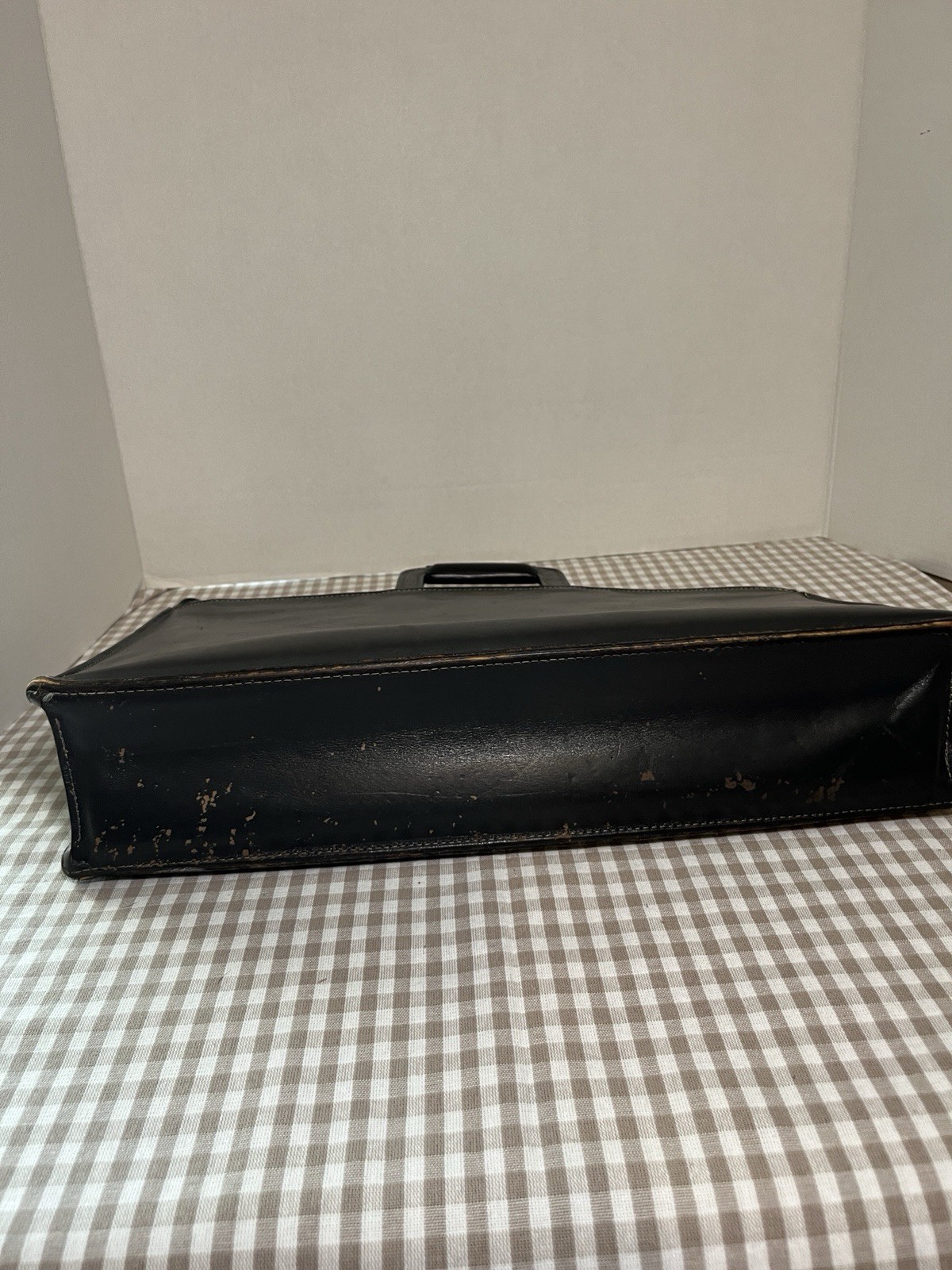 Vintage Schlesinger Brothers Black Leather Briefcase / Portfolio 1970’s-80’s