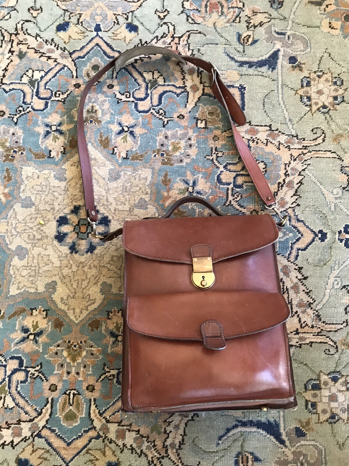 Schlesinger Saddle Leather Briefcase Messenger bag