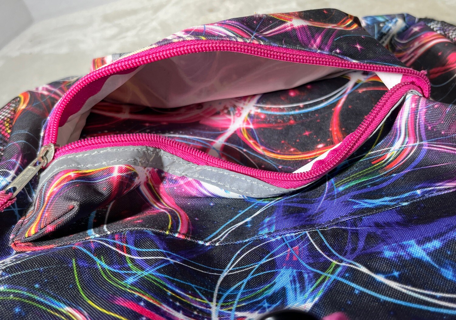 Confetti Brand Backpack School Book Bag Multi Color With Small Zip Bag READ
