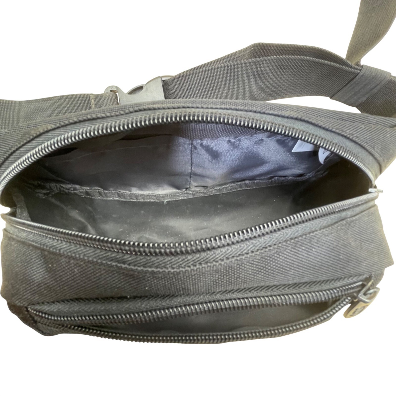 Fila Unisex Black Canvas Adjustable Strap Logo Waist Belt Bag