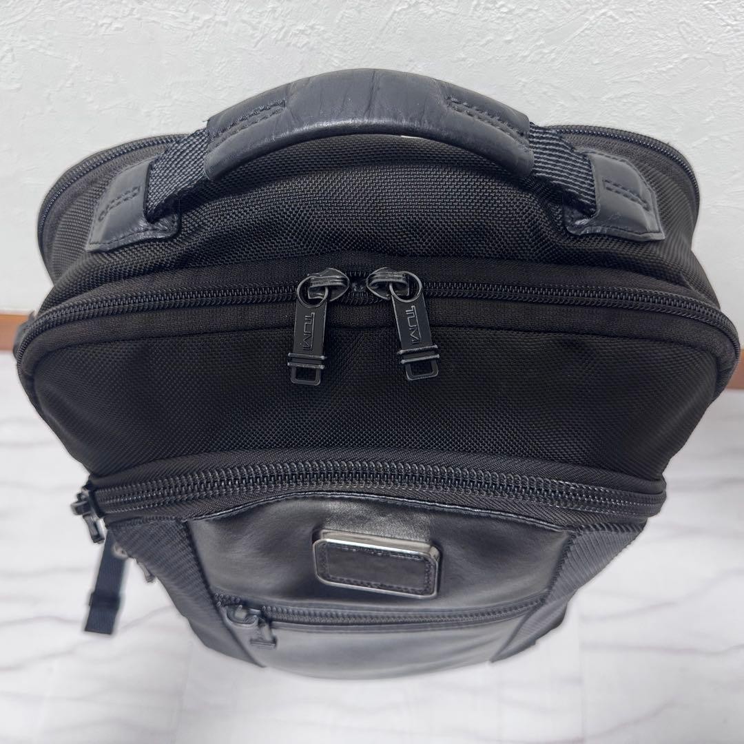 TUMI 232682D Alpha Bravo Davis Backpack Black Ballistic Nylon Leather Laptop A4